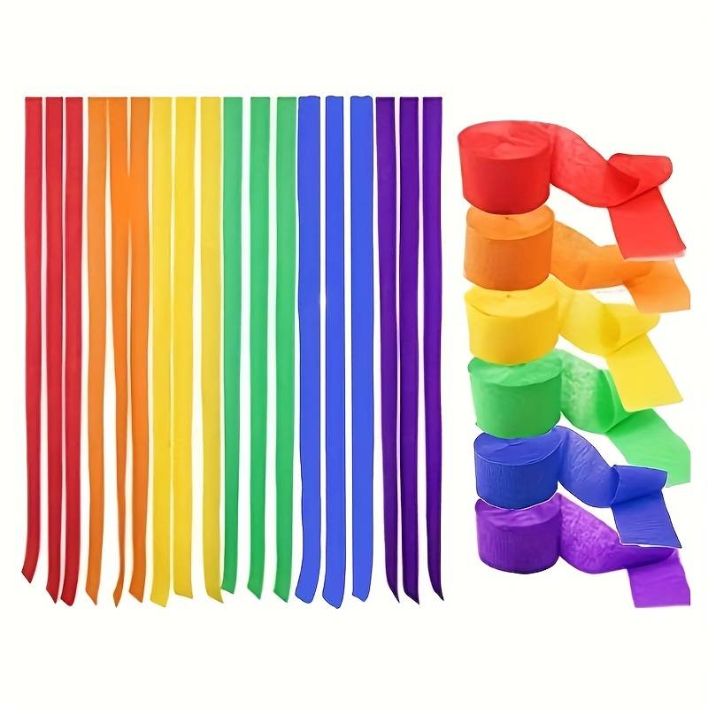Colored Crepe Paper Roll Birthday Party Rainbow Paper Ribbon - Temu